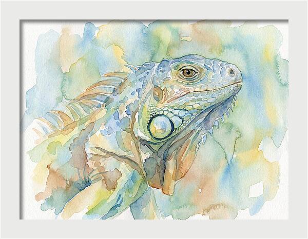 Iguana In Watercolor Hues