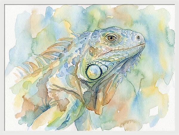 Iguana In Watercolor Hues