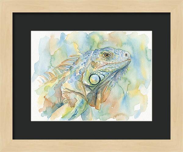 Iguana In Watercolor Hues