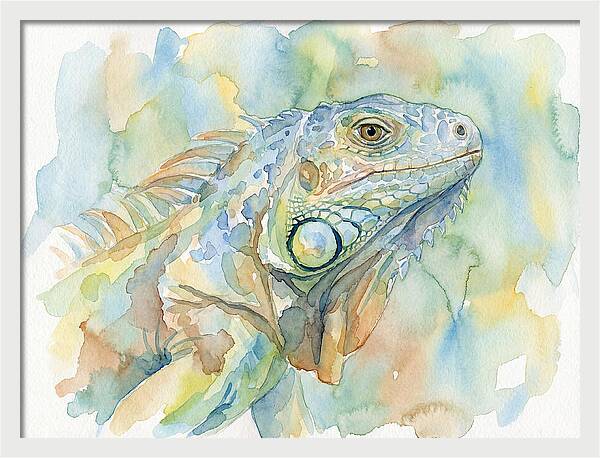 Iguana In Watercolor Hues