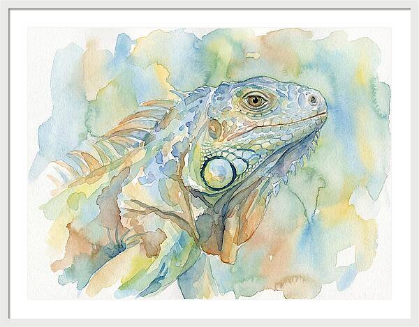 Iguana In Watercolor Hues