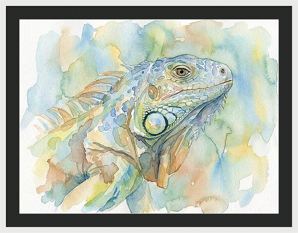 Iguana In Watercolor Hues