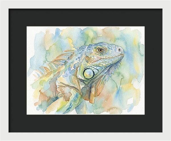 Iguana In Watercolor Hues