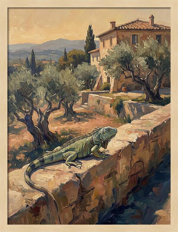 Iguana On A Mediterranean Wall