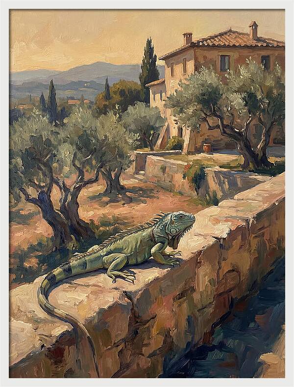 Iguana On A Mediterranean Wall