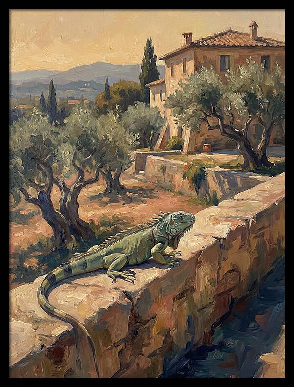 Iguana On A Mediterranean Wall