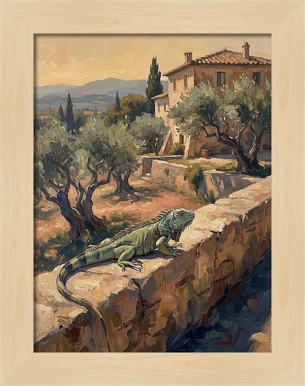 Iguana On A Mediterranean Wall