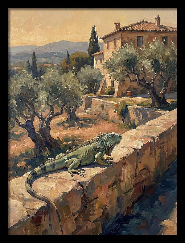 Iguana On A Mediterranean Wall