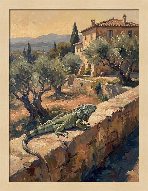 Iguana On A Mediterranean Wall