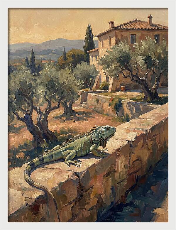 Iguana On A Mediterranean Wall