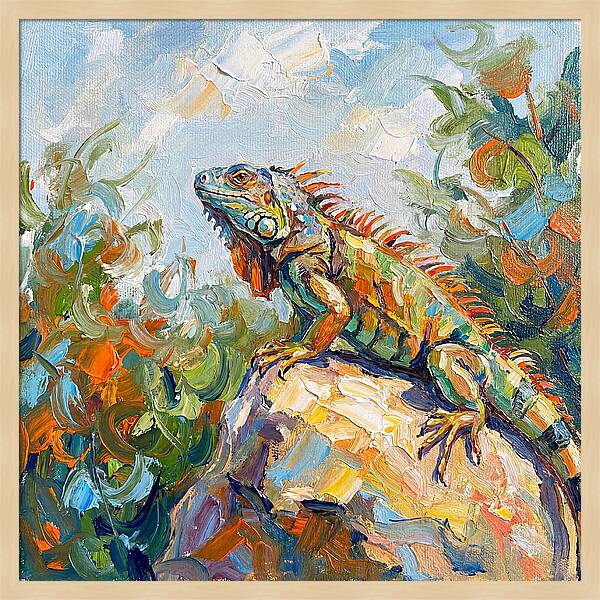 Iguana On A Rock