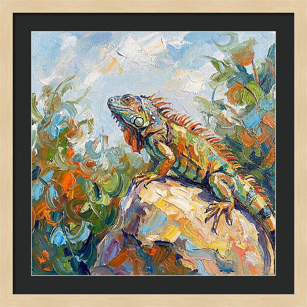 Iguana On A Rock
