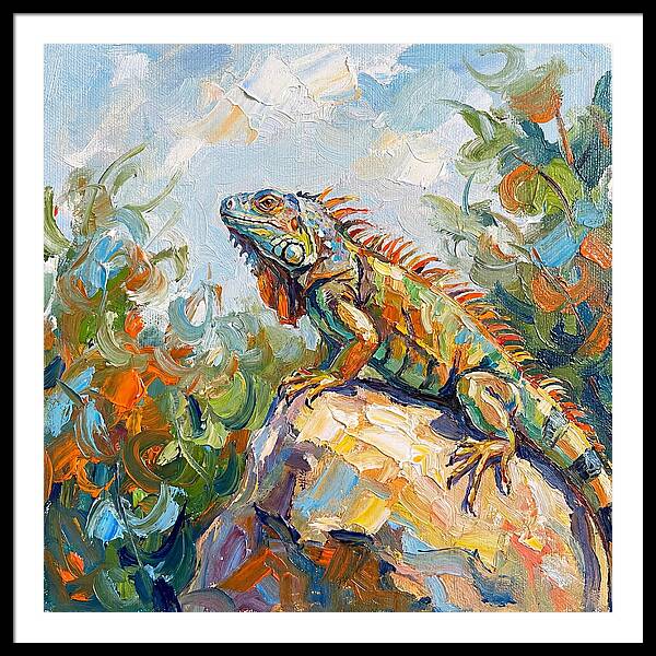 Iguana On A Rock