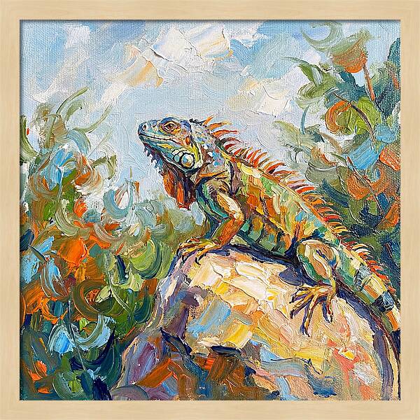 Iguana On A Rock