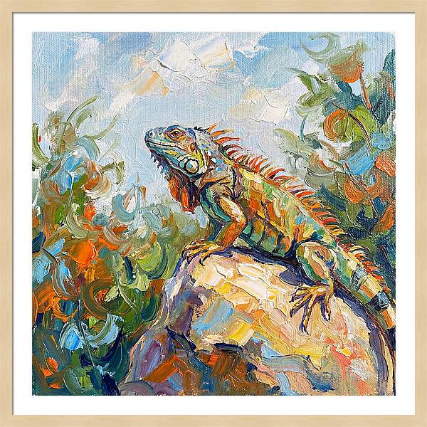 Iguana On A Rock