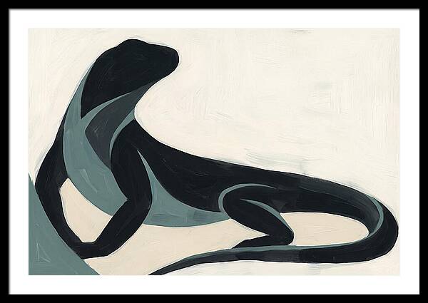 Iguana Silhouette In Minimalist Style