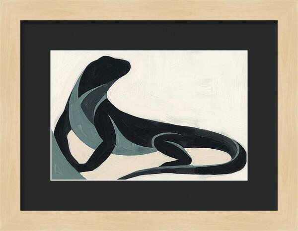 Iguana Silhouette In Minimalist Style