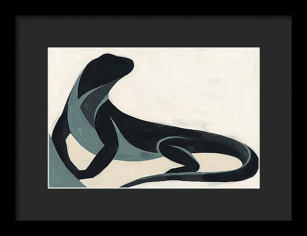 Iguana Silhouette In Minimalist Style