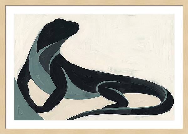 Iguana Silhouette In Minimalist Style