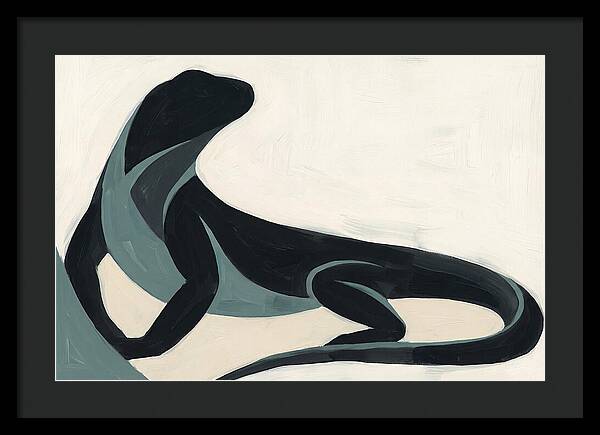 Iguana Silhouette In Minimalist Style