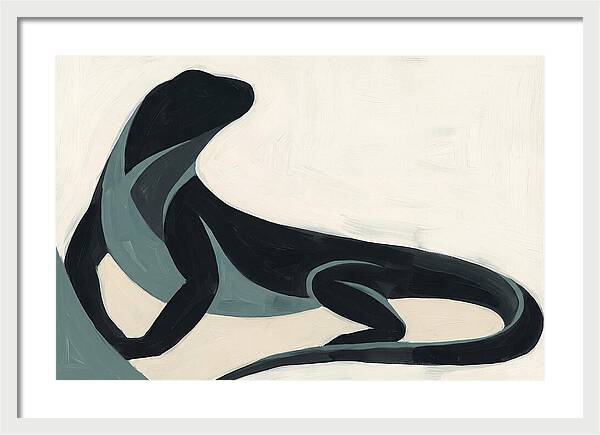 Iguana Silhouette In Minimalist Style