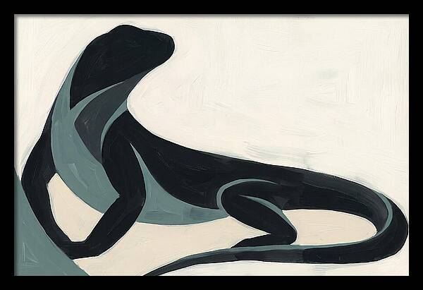 Iguana Silhouette In Minimalist Style