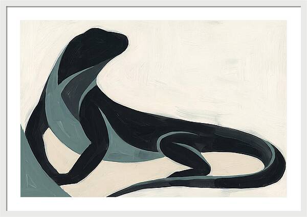 Iguana Silhouette In Minimalist Style