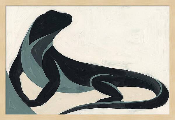 Iguana Silhouette In Minimalist Style