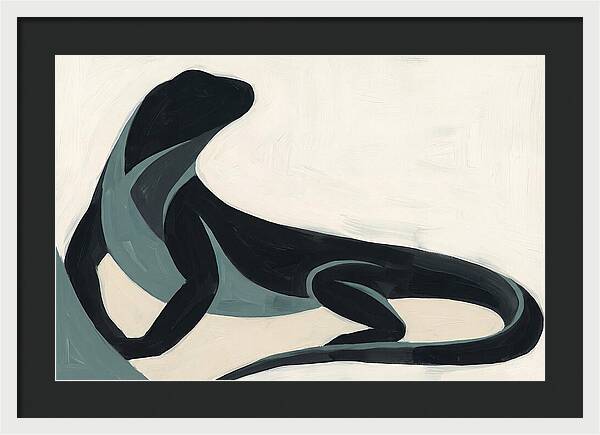 Iguana Silhouette In Minimalist Style