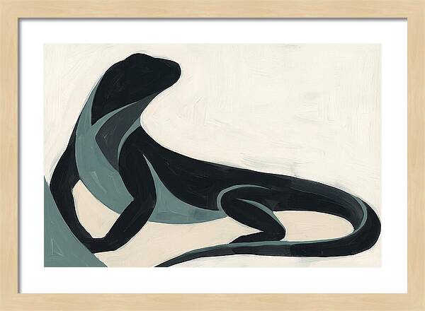 Iguana Silhouette In Minimalist Style