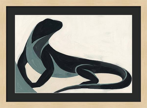 Iguana Silhouette In Minimalist Style