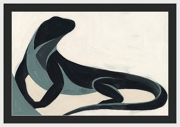 Iguana Silhouette In Minimalist Style
