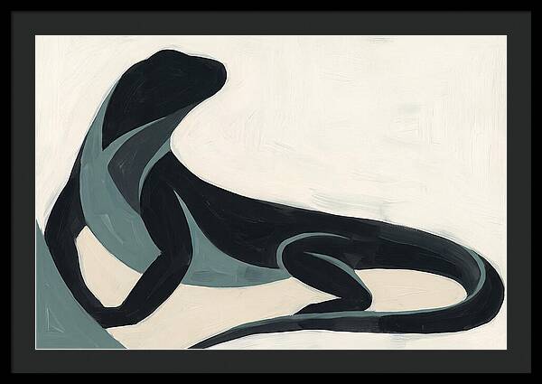 Iguana Silhouette In Minimalist Style