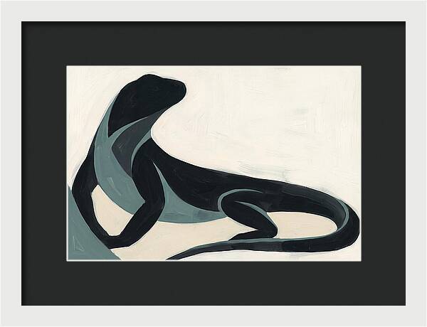 Iguana Silhouette In Minimalist Style