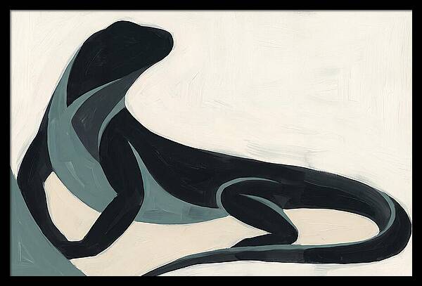 Iguana Silhouette In Minimalist Style