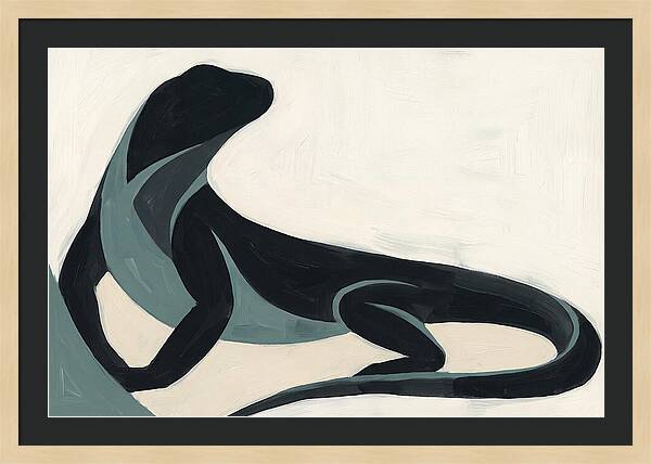 Iguana Silhouette In Minimalist Style
