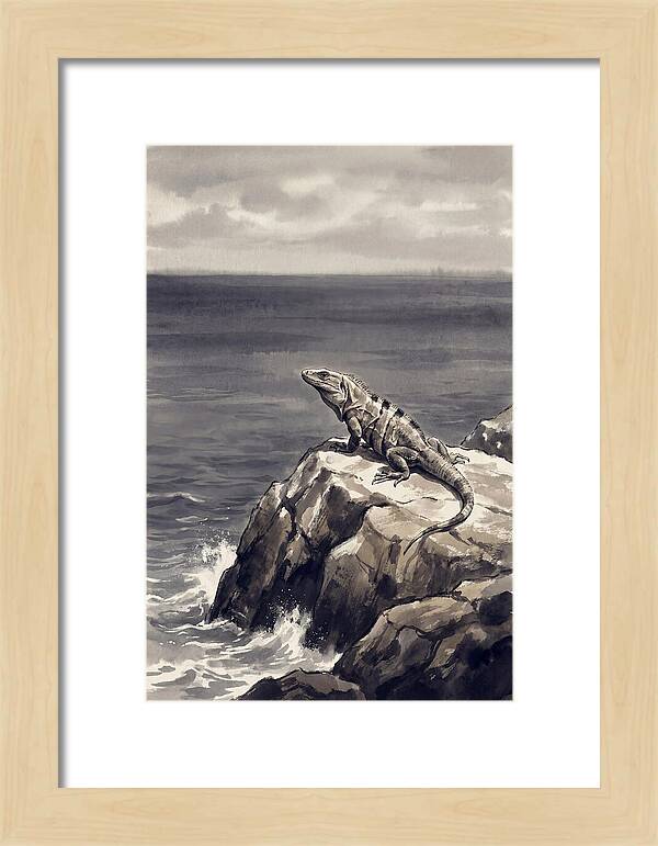 Iguana Sunning On Tropical Rock