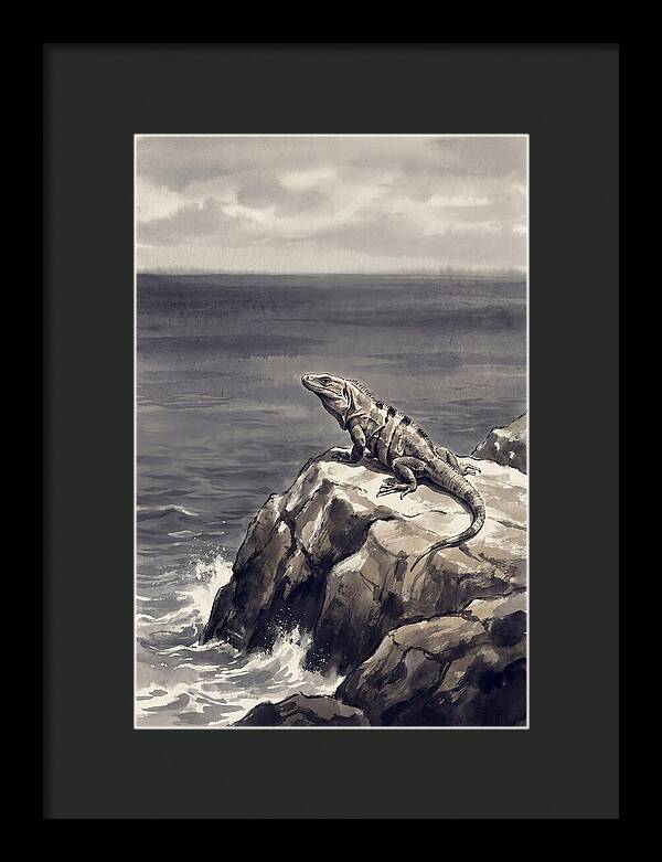 Iguana Sunning On Tropical Rock