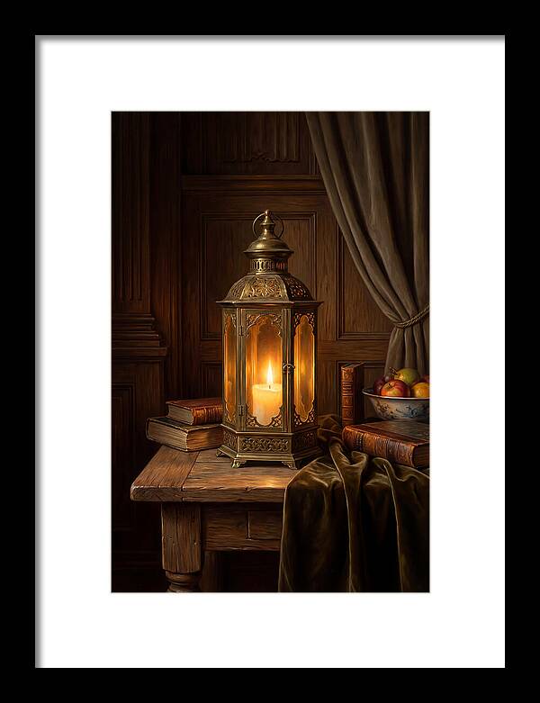 Illuminated Lantern In A Cozy Setting