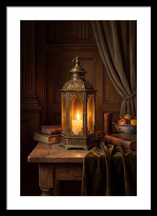 Illuminated Lantern In A Cozy Setting