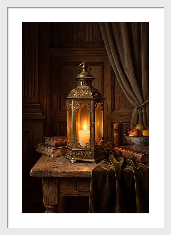 Illuminated Lantern In A Cozy Setting