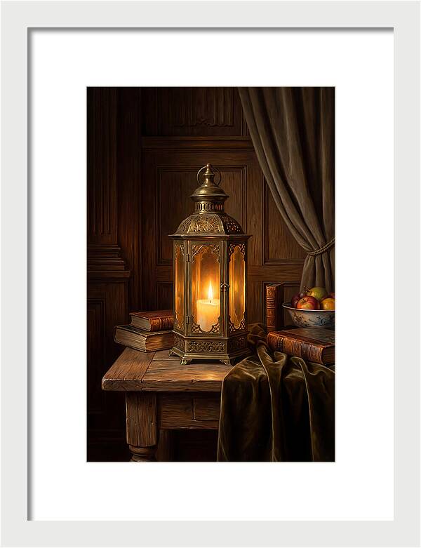 Illuminated Lantern In A Cozy Setting