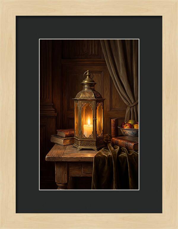 Illuminated Lantern In A Cozy Setting