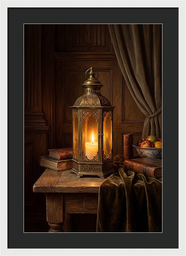 Illuminated Lantern In A Cozy Setting