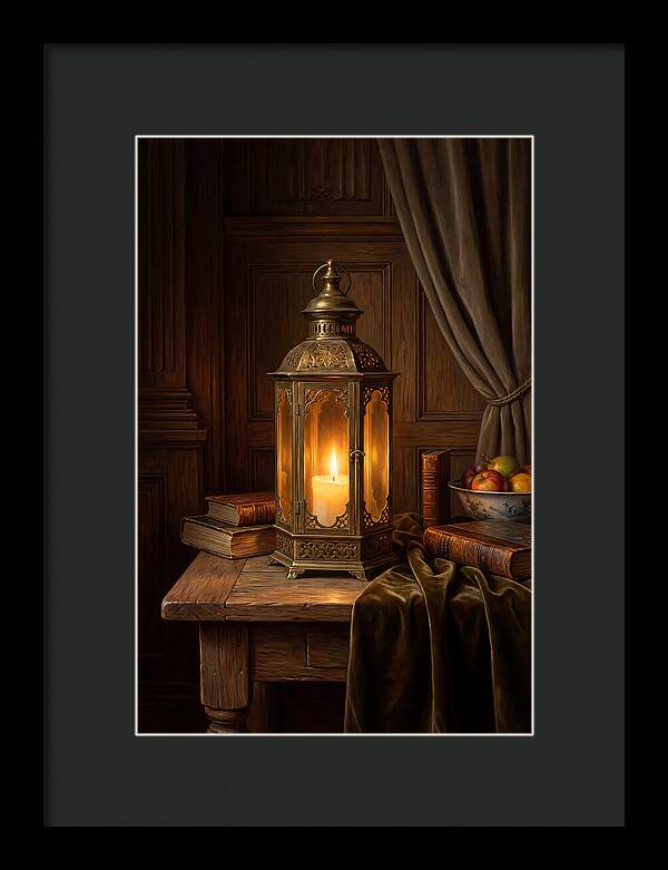Illuminated Lantern In A Cozy Setting