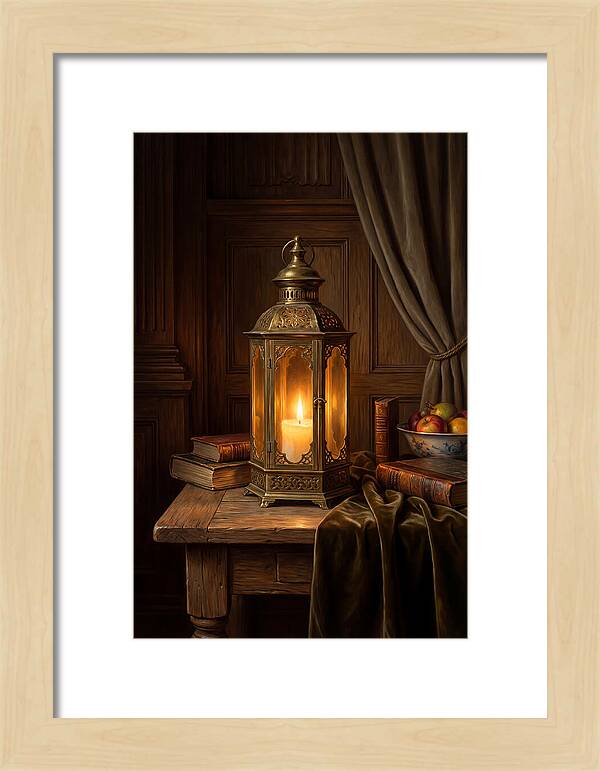 Illuminated Lantern In A Cozy Setting