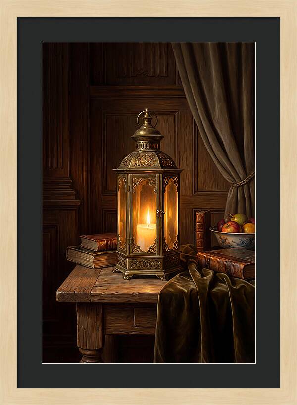 Illuminated Lantern In A Cozy Setting