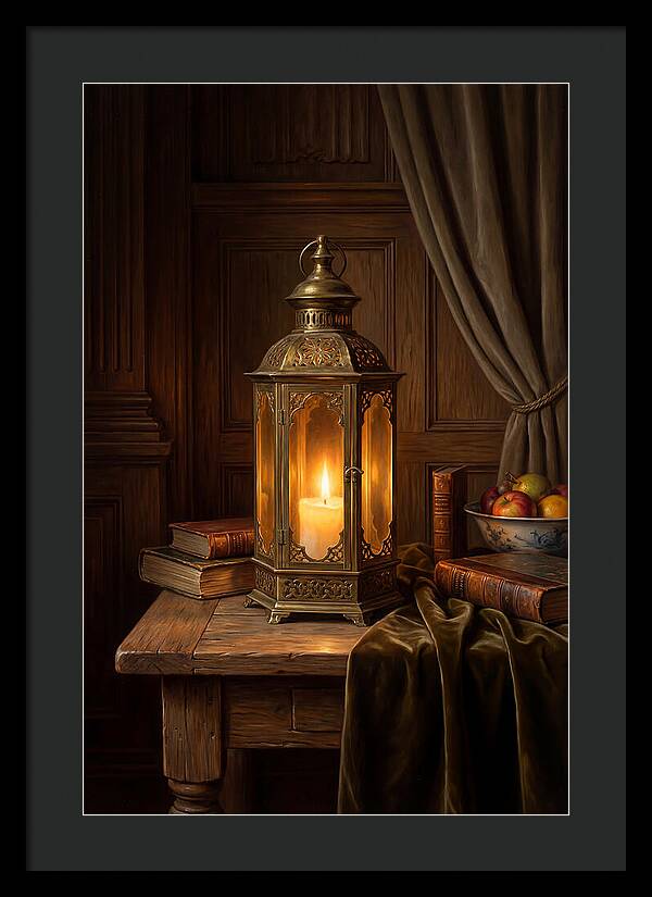 Illuminated Lantern In A Cozy Setting