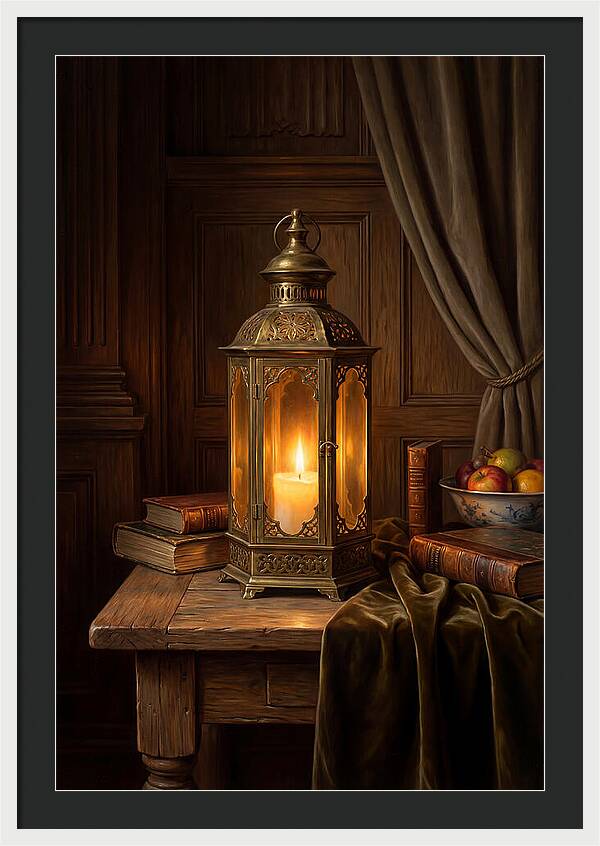 Illuminated Lantern In A Cozy Setting