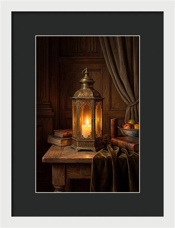 Illuminated Lantern In A Cozy Setting